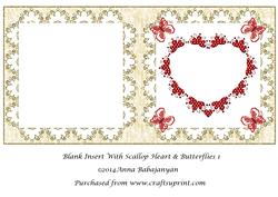 Blank Insert with Scallop Heart & Butterflies 1