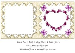 Blank Insert with Scallop Heart & Butterflies 2