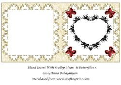 Blank Insert with Scallop Heart & Butterflies 5