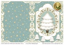 Cut & Fold Card with Cute Christmas Tree 1