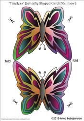 Timeless Butterfly Shaped Card ( Rainbow )