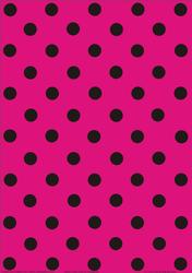 Black Polka Dots on Magenta
