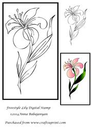 Freestyle Lily Digital Stamp
