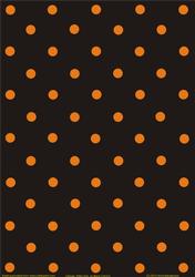 Orange Polka Dots on Black (10mm)