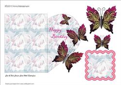 Cut & Fold Corner Card with Butterflies