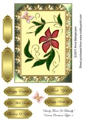 Swirly Flower & Butterfly Various Occasions Topper 1