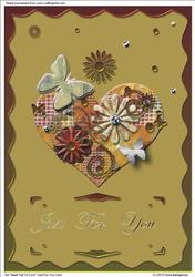 A4 "heart Full of Love" Just for You Card