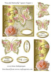 Peaceful Butterfly Square Topper 1