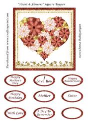 Heart & Flowers Square Topper