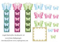 Joyful Butterflies Bookmarks