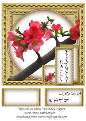 Blossom in China Birthday Topper