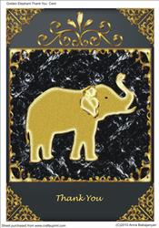 Golden Elephant Thank You Card