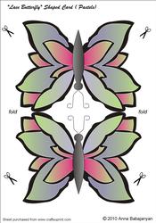 Lace Butterfly Shaped Card (pastels)