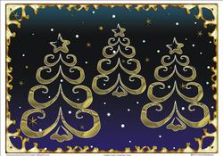 Golden Swirly Christmas Trees