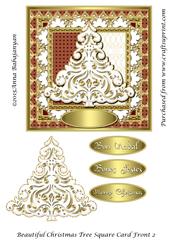 Beautiful Christmas Tree Square Card Front 2