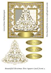Beautiful Christmas Tree Square Card Front 3