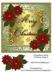 Poinsettia & Swirls Christmas Topper 8