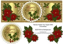 Bones Festes Dl Topper with Poinsettias