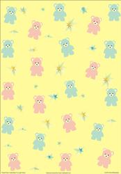 Sweet Twins Teddy Bears on Light Yellow