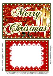 Red Christmas Topper & Blank Insert 1