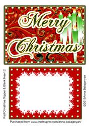 Red Christmas Topper & Blank Insert 2