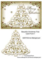 Beautiful Christmas Tree Card Front 1