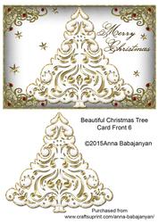 Beautiful Christmas Tree Card Front 6