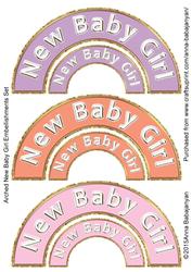 Arched New Baby Girl Embellishments Set