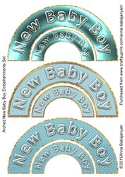Arched New Baby Boy Embellishments Set