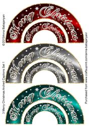 3 Merry Christmas Arched Captions Set 1