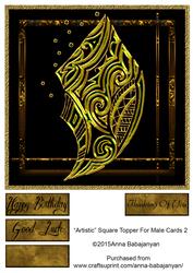 Artistic Square Topper for Male Cards 2