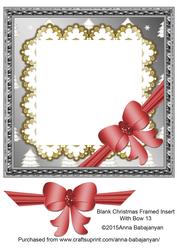 Blank Christmas Framed Insert with Bow 13