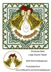 Christmas Bells Large Square Topper