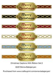 Christmas Captions with Ribbon Set 2