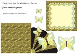 Fan & Butterflies Cut & Fold Corner Card (2)