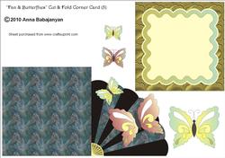 Fan & Butterflies Cut & Fold Corner Card (3)