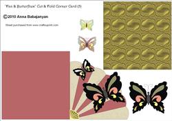 Fan & Butterflies Cut & Fold Corner Card (5)