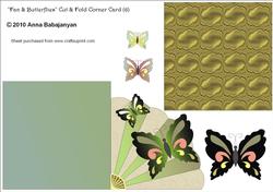 Fan & Butterflies Cut & Fold Corner Card (6)