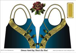 Chinese Hand-bag (black Sky-blue)