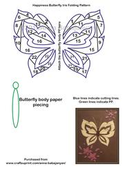 Happiness Butterfly Iris Folding Pattern