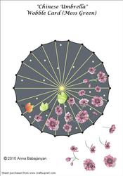 Chinese Umbrella Wobble Card (moss Green)