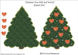 Christmas Tree with Red Bows (2) Shaped Card