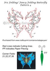 Iris Folding Fancy Folding Butterfly Pattern 4
