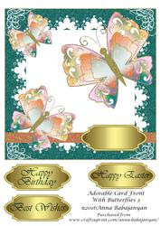Adorable Card Front with Butterflies 3