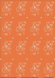 White Flowers & Swirls on Autumn Orange