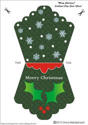 Merry Christmas Scalloped Edge Card (green)