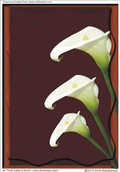 A4"three Callas on Brown" (wavy Embossed Layer)