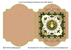 Cut & Fold Shaped Christmas Card With Bells 2