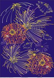 Fireworks on Blue