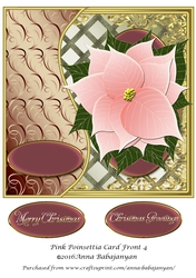 Pink Poinsettia Card Front 4
